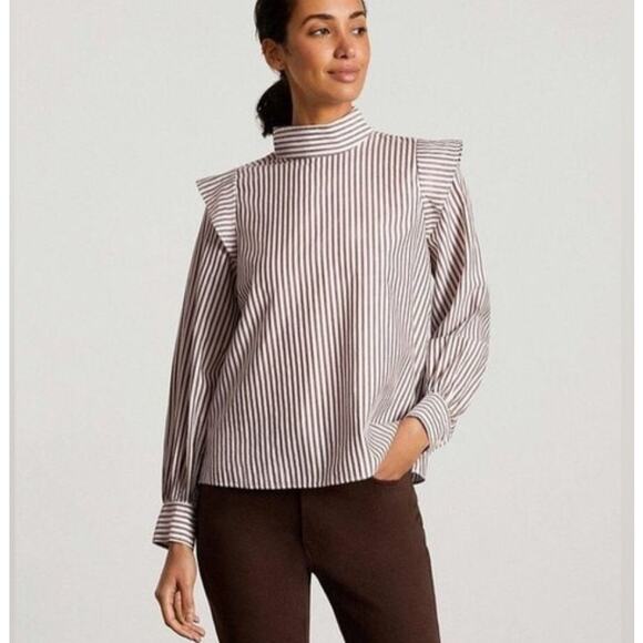 NWT Everlane Cotton Wing Sleeve Mockneck Top - Picture 8 of 8